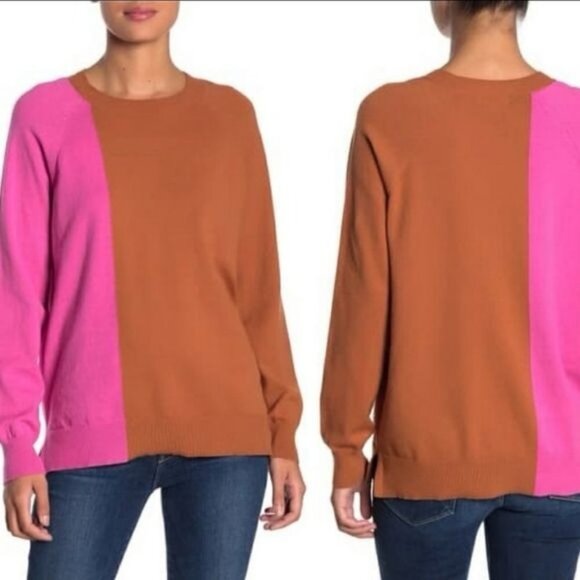NWT 14th & Union colorblock sweater - Size LP - Picture 1 of 8